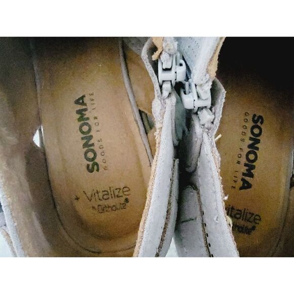 Sonoma Vitalize Ortholite 7 Laser Cut Cut Out Tan Pointed‎ Toe Ankle Bootie NEW - Picture 7 of 10